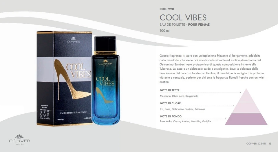 CONVER Cool Vibes EDT 100Ml Perfume Mujer Florido Jazmín Vainilla Coco - Imagen 1 de 1