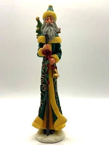 Großes grünes Outfit in Bleistiftform Weihnachtsmannstab und Glocke Lenox 1996 - Bild 1 von 4