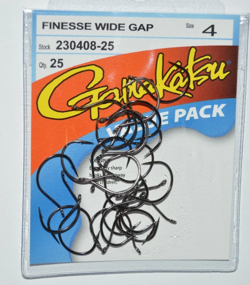 gamakatsu finesse wide gap hook hooks size 4 230408-25 bass senko value pack