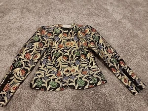 VTG CARLISLE Floral Gold  Cropped Blazer Jacket Small - Picture 1 of 8