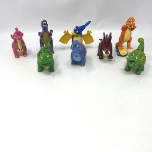Dino Cafe T-Rex Toy Lot Jointed Moveable Dinosaurs Figures 8 Piece Total Disney - Picture 1 of 4