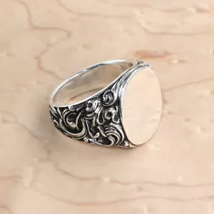 Siegelring Barock Silber, Wappenring, Monogramm Ring, Initialen Ring, Herrenring - Bild 1 von 9