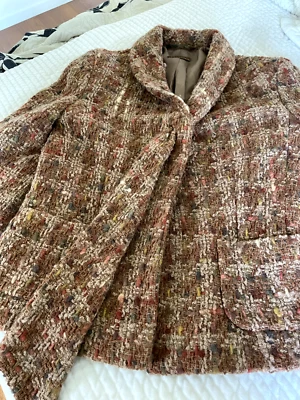BLAZER DE LANA TWEED ANTHROPOLOGIE HECHO EN ITALIA TALLA 12 Foto 1 de 4