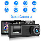 HD 1080P Dual Lens Car Dash Cam Front/Rear/Inside Video Recorder Camera G-Sensor