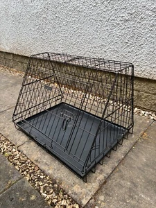 EllieBo Black Medium (30inch) Sloping Folding Dog Crate with Metal Tray - Picture 1 of 6