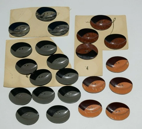 Vintage Art Deco Bakelite Buttons Modernism Couture 1930 France Nr. Mint Cover