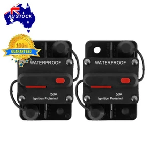 2x Interruptor Circuito 50AMP Batería Doble 12V/24V Fusible Restablecimiento Manual IP67 Impermeable - Imagen 1 de 4