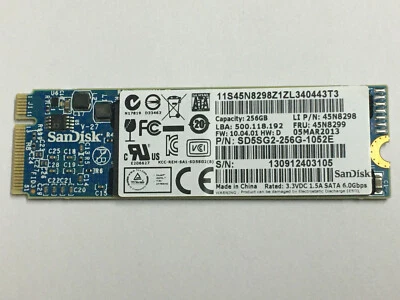 SSD 256GB SD5SG2-256G-1052E Lenovo GENUINE LABELED for Thinkpad X1 Carbon Laptop - Image 1 of 4