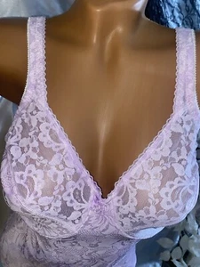 DE COLECCIÓN SEDOSO PÚRPURA FLORES ENCAJE PIERNA CAÍDA ESTILO MARILYN BRAGAS SUJETADOR FAJA TODO EN 1 - Imagen 1 de 24