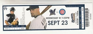 MILWAUKEE BREWERS vs Chicago Cubs 9/23/2009 Ticket Prince Fielder Career HR 156 - Picture 1 of 1