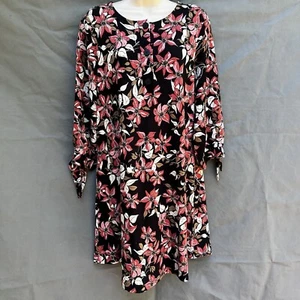 Abito J. Jill Wearever taglia small rosa piccolo floreale dettaglio bottoni cravatta polsino - Foto 1 di 6