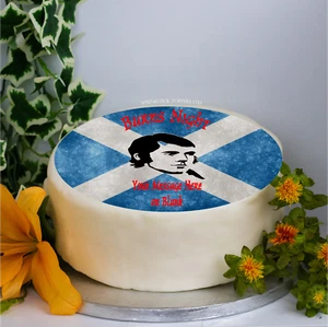 Personalisierter Burns Night (BN02) 8" Glasur Blatt/Kuchen Topper - Bild 1 von 1