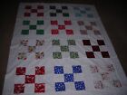 Unfinished 9 Patch Quilt Top - Christmas