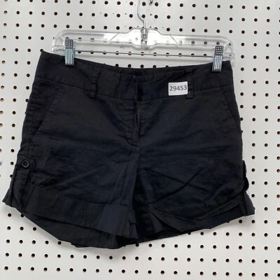 Theory Linen Blend CHino Shorts Womens Size 4 Fits 29x4.5 Black Casual — 第 1/4 张图片