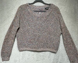 Vintage Express Mehrfarbiger Pullover Cropped Cutout Y2K Gr. XS - Bild 1 von 12