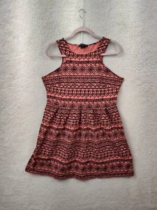 Forever 21 Plus Women Dress 1X Pink Patterned Cotton Blend Sleeveless Fit Flared - Picture 1 of 17