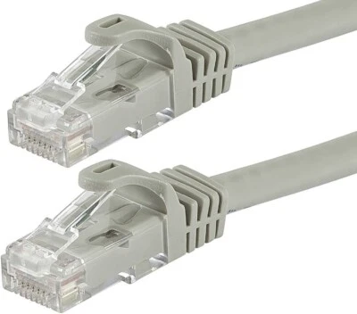 Flexboot Cat5e Ethernet Patch Cable RJ45 Stranded 350Mhz Wire 24AWG 0.5ft Gray - Image 1 of 4