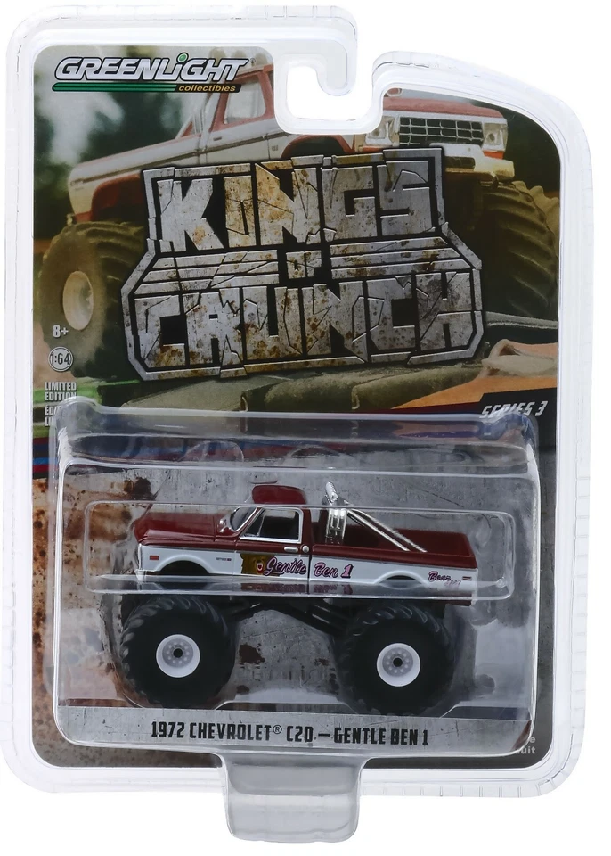1:64 GreenLight KINGS OF CRUNCH 3 1972 Chevrolet C20 GENTLE BEN 1 Monster Truck - Image 1 of 1