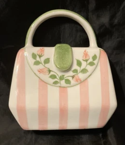 Andrea by Sadek Borsetta Borsetta Rosebud Ceramica Rigato Portamonete 6" x 5"x 2" Nuova - Foto 1 di 3
