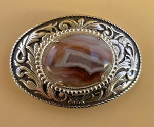 Cinturón vaquero occidental vintage hebilla piedra pulida incrustación para cinturón de 1,5" ancho - Imagen 1 de 21