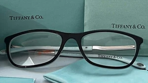 Gafas cuadradas Tiffany & Co Italia TF2150-B 8055 negras azules $550 nuevas en caja #284 - Imagen 1 de 7