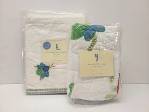 POTTERY BARN KIDS Hand Quilted Crib Bedskirt And Quilted Sham BUGS NWT - Picture 1 of 11