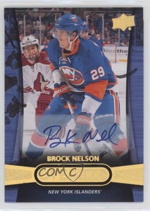 2013-14 Upper Deck Overtime Auto Brock Nelson #56 Rookie Auto RC