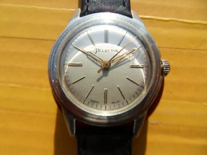 Vintage SWISS HELVETIA 17 Jewels Manual Men's Watch,Military style - Picture 1 of 14
