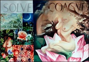 ORIGINAL DAVID PLATT "Solve et Coagula" Divide and Unite OIL ON CANVAS PAINTING - Picture 1 of 1