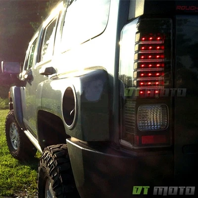 Luces traseras LED negras Hummer H3 2006-07-08-2010 luces de freno con tubo de luz SMD Foto 1 de 4