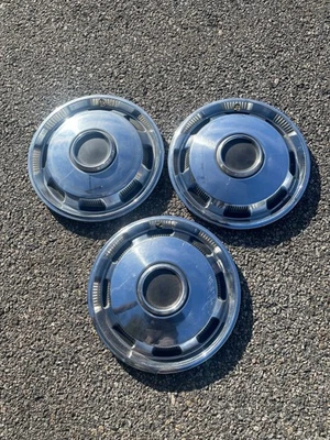 Factoru 1971 to 1973 Plymouth Cricket 13 inch metal hubcaps wheel covers - Image 1 of 4