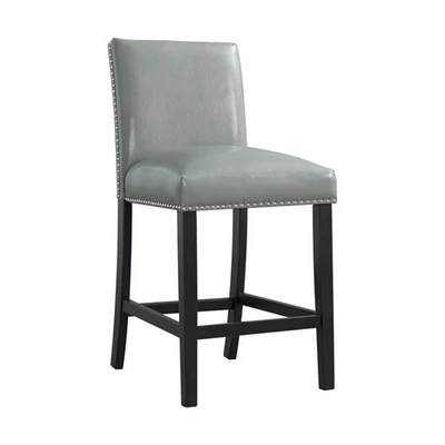 Picket House Furnishings Pia Faux Leather Counter Height Side Chair Set in Grey