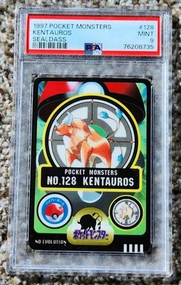 PSA 9 Pokemon Sealdass Tauros No. 128 Bandai 1997 Japanese Card Sticker Rare - Image 1 of 2