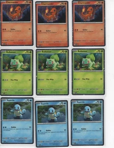 Pokémon TCG Scarlett&V 151 Black Star Promo Lot, Bulbasaur, Charmander, Squirtle - Bild 1 von 2