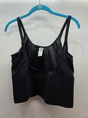 Camiseta sin mangas Carol Wior Midriff tónico con banda para el vientre A06072 negra talla 16 debajo del busto Foto 1 de 4