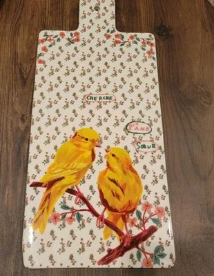 Nathalie Lete Anthropologie Canary/Love Bird Porcelain Cheese/Charcuterie Tray - Image 1 of 4