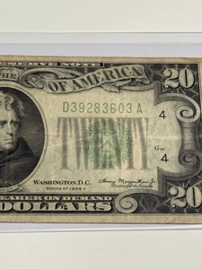 VF 1934 A $20 Federal Reserve Note - Fr# 2055-D (Cleveland, OH) w/ Mylar Sleeve - Picture 1 of 3