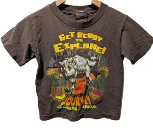 Journey to The Center of The Earth Y2K Boys T-shirt Size 4 T-Rex Graphic - Picture 1 of 7