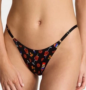 Victoria’s Secret VERY SEXY Strappy Back Brazilian Panty Print Satin Lg NWT - Picture 1 of 4