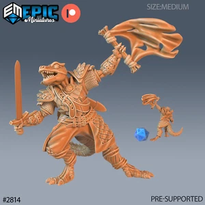 Lizardman Tribe Bannerman | Epic Miniatures | RPG Wargaming 3D Printed Miniature - Picture 1 of 1