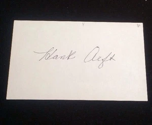 TARJETA DE ÍNDICE AUTOMÁTICO HANK ARFT autografiada firmada 3x5 debut 1948 - Imagen 1 de 1