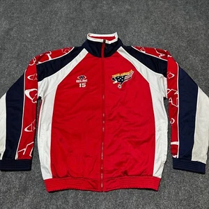 Kelme Jacket Mens Medium Red Mock Neck Full Zip Training Team America Soccer - Picture 1 of 11