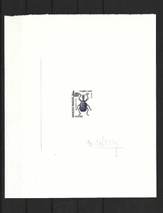 France, 1982,Bug, signed artist die proof in darck blue - Picture 1 of 1