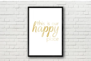 Póster impresión arte pared lámina metálica This is Our Happy Place regalo amor familia - Imagen 1 de 8