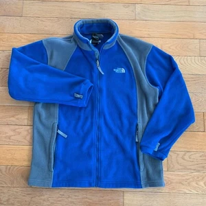 The North Face Blue & Gray Full Zip Zipper Pockets Fleece Jacket Boys Size XL - Picture 1 of 7