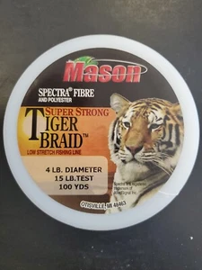 Mason Tackle Tiger Braid Spectra Super Braid 15 lb. 100 Yds White - Picture 1 of 2