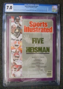 Sports Illustrated November 27, 1989 Five For The Heisman Emmitt Smith CGC 7.0 - Picture 1 of 2
