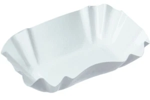 KU51 Pommesschale weiß 9x14x3cm Pappschalen Currywurst Imbiss Grill Menü Schale - Bild 1 von 3