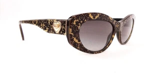 DOLCE & GABBANA Women's Sunglasses DG4360 32148G Cat Eye 140 Black/Gold ITALY - Picture 1 of 11