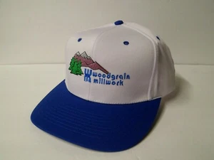 Vintage Woodgrain Millwork Snapback Hat Cap Trees Mountains Embroidered New NOS - Picture 1 of 9